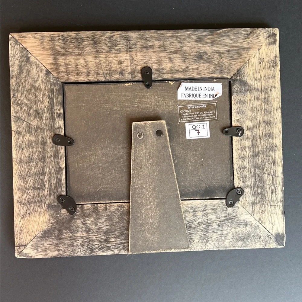 Wood Dog Picture Frame 5x7 LOVE Paw Print Carved Rustic Pet Decor 11.25